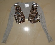 JUSTICE, sweterek, bolerko, cekiny, 6-7 lat