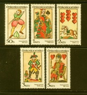 Czechosłowacja** Stare karty do gry Mi 2775-79