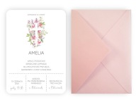 Zaproszenia na chrzest święty minimalistyczne DLA DZIEWCZYNKI