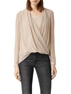 ALLSAINTS abi vik sleeve top bluzka JEDWAB 40 M