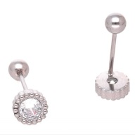 64738 Kolczyki srebrna stal chirurgiczna piercing kryształki