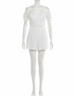 Bershka Biały Kombinezon Krótki z Wycięciami – Rozmiar 36 / S