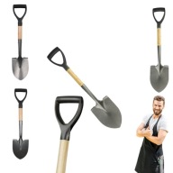 ŁOPATA SAPERKA OPRAWIONA HARTOWANA METALOWA TRZONEK DREWNIANY 670MM 155X210