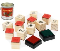 Stemple pieczątki drewniane + tusz Boże Narodzenie