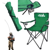 KRZESŁO SKŁADANE WĘDKARSKIE NA RYBY TURYSTYCZNE POLOWE + POKROWIEC