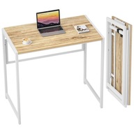 Biurko prostokątne 80 x 48 x 75 cm dąb Stół Małe Składane Beżowy