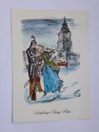 Szczęśliwego Nowego Roku - Antoni Uniechowski - pocztówka z 1988