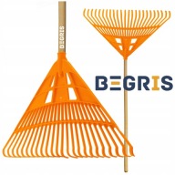 GRABIE DO LIŚCI OGRODOWE PLASIKOWE WACHLARZOWE LEKKIE TRZON DREWNIANY 61CM