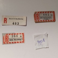 Nalepki pocztowe. R-ki. Różne miasta. 03108