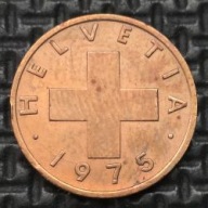 SZWAJCARIA [1378]*1 Rappen 1975 Konfederacja Szwajcarska