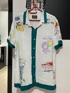 V Koszula Primark biała typ hawajski z pocztówki rośliny napoje wiskoza XL