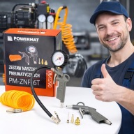 Zestaw narzędzi pneumatycznych do kompresora z pistoletem i wężem 6 el.