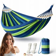 HAMAK OGRODOWY ZE STELAŻEM HUŚTAWKA DWUOSOBOWY BRAZYLIJSKI 200KG 295X150