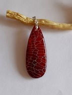 Wisior z naturalnym agatem smoczym srebro 925