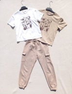 paka 2x bluzka shein żabki motylki spodnie dresowe