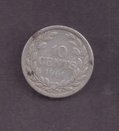 Liberia - srebro - 10 Cents 1961 rok