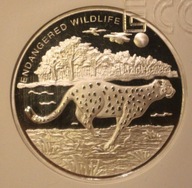 LAMPART - GEPARD 10 FRANCS FRANKÓW 2007 KONGO GCN PR68 MONETA SREBRZONA