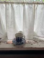 Zazdrostka lniana 45xx250 cm. Retro zasłonka kawiarniana