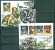 PTAKI. SOWY. GUINE BISSAU. Mi Bl+ark.A**2014r.