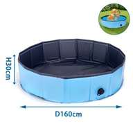 BASEN DLA PSA NOBLEZA ROZPOROWY OGRODOWY SKŁADANY NIEBIESKI 160×30 L