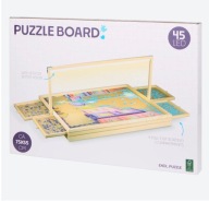 Stół do puzzli 75 x 55 cm LED układanie mata podświetlany z szufladami