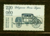 FRANCJA** Dzień znaczka, dyliżanse, z arkusza Mi 2709 A