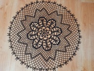 Serwetka szydełkowa czarna 64cm rękodzieło