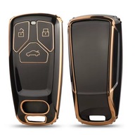 Czarno-złote etui na kluczyk AUDI A5 Q7 A6L Q3 A4 A5 Q5 SQ7 8W S4 S5 TT TTS