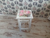 TABORET,STOŁEK, STOLICZEK, RÓŻE, SHABBY CHIC