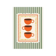 Plakat „Trzy Filiżanki Kawy” – Vintage Plakat Kuchenny