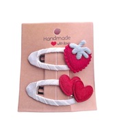 Spinki do włosów dla niemowląt dziewczynek serduszko truskawka 2 szt.