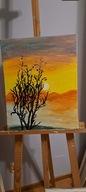 Obraz ręcznie malowany 40x50 Zachód słońca