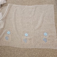 Tkanina/ kupon organtyna haftowana,s350 x110w, 4x@