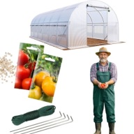 TUNEL FOLIOWY OGRODOWY SZKLARNIA DO ROŚLIN STELAŻ OCYNK FOLIA UV 6m3 FOLIA