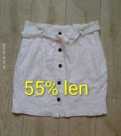 Spódnica 42 lniana len biała