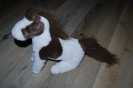 pluszak maskotka brązowo biały koń konik