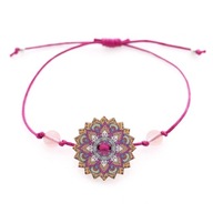 Bransoletka boho mandala fuksja sznurek celebrytka