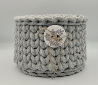 Kosz koszyk na szydełku ze sznurka bawełnianego handmade