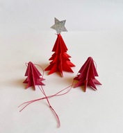 Zestaw choinek z papieru