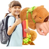 MASKOTKA KAPIBARA PLUSZAK ZABAWKA Z PLECAKIEM ŻÓŁWIK PLUSZOWA 2w1 - 20 cm