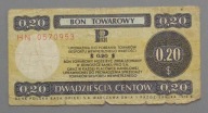 20 centów BON PEWEKS-u z 1979 roku seria HN ,