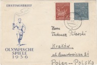 Olimpiada Rzym 1956 - FDC DDR z obiegu pocztowego