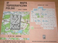 GRANOWO KOŚCIAN MAPA TOPOGRAFICZNA 1:100 000
