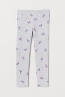 H&M Dżersejowe legginsy 140 Jasnoszary/Jednorożce
