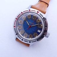 Niebieski Wostok AMFIBIA AUTOMATIC Ozdobna tarcza_90'