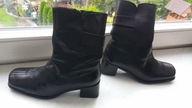 Skórzane czarne botki - US7/EU37,5/24cm !!