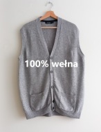 JAMES PRINGLE MĘSKA KAMIZELKA WEŁNIANA ROZPINANA Z WEŁNY SZARA XL