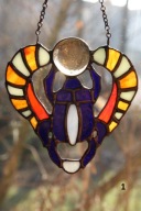 Przywieszka – Amulet „Skarabeusz” Witraż Tiffany rękodzieło Idealny Prezent