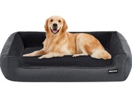 HMTOPE legowisko ortopedyczne dla psa szary 110 cm x 86 cm
