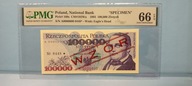 Banknot 100000 Złotych Wzór A 1993 r , PMG 66 EPQ